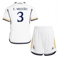 Dětský Fotbalový dres Real Madrid Eder Militao #3 2023-24 Domácí Krátký Rukáv (+ trenýrky)